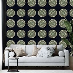 Wallpics Black & Green Ethnic Motifs Printed Self-Adhesive Wallpaper-image-7