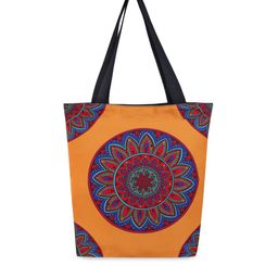 Sabhyata Multicoloured Ethnic Motifs Printed Oversized Shopper Tote Bag-image-11