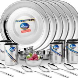 Pack of 24 Stainless Steel BUFFET SET Dinner Set-image-43
