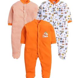 EIO Infant Kids Pack of 3 Pure Cotton Sleepsuits-image-48