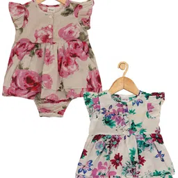 Creative Kids Infant Girls Pack Of 2 Floral Printed Cotton Bodysuit-24