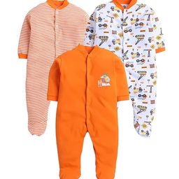 EIO Infant Kids Pack of 3 Pure Cotton Sleepsuits-image-93