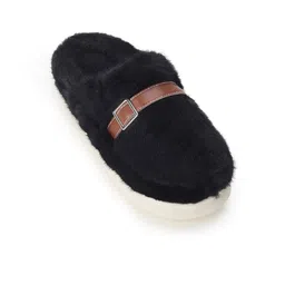 CASSIEY Men Winter Comfy Fur Room Slippers With Buckle Detail-19