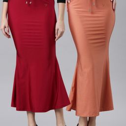 TWIN BIRDS Women Pack Of 2 High Rise Stretchable Shimmer Saree Shape Wear-picture-36