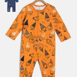 MINI KLUB Infants Boys Pack Of 2 Printed Rompers-35
