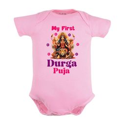 FFLIRTYGO Infant Kinds Durga Puja Special Printed Pure Cotton Bodysuit-image-99