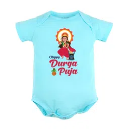 FFLIRTYGO Infant Kids Pure Cotton Durga Puja Special Printed Rompers-image-89