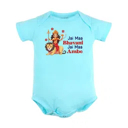 FFLIRTYGO Infants Durga Puja Special Printed Pure Cotton Bodysuit-image-74