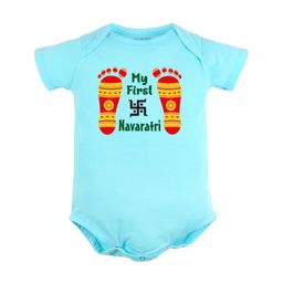 FFLIRTYGO Infant Kids Durga Puja & Navratri Special Pure Cotton Rompers-image-90