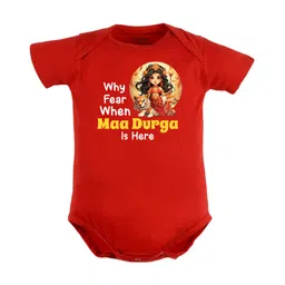 FFLIRTYGO Infant Kids Pure Cotton Durga Puja Special Printed Rompers-image-89