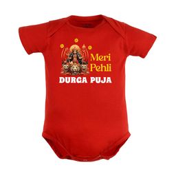 FFLIRTYGO Infants Pure Cotton Durga Puja Special Printed Bodysuit-24