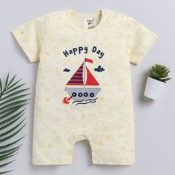Toonyport Infant Boys Typography Printed Cotton Rompers-image-60