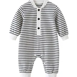 StyleCast Infant Boys White Striped Cotton Rompers-image-18