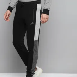 Alcis Men Black Solid Slim Fit Joggers with Side Stripes-image-40