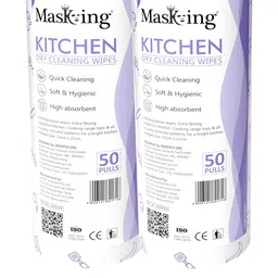 MasKing Set of 2 Kitchen Dry Cleaning Wipes Rolls - 50 Pull each-4