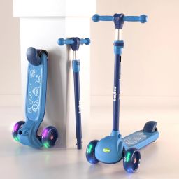 Kids Skate Scooter for Baby Outdoor toy Scooter / 3 Wheel Folding Kick Kids Scooty Scooter Tricycle for Indoor & outdoor toys Scooter Kids Scooter Runner Scooter For Baby (Blue)-picture-14
