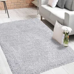 Saral Home Unisex Grey Solid Anti-Skid Carpet-image-76