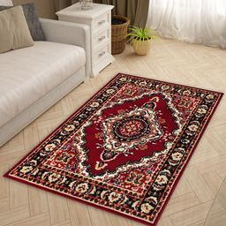Story@home Red & White Ethnic Motifs Printed Anti-skid Floor Carpet-5