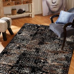 MODEFE Black & White Abstract Anti-Skid Rectangular Carpet-34