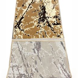 Asad Emporium Rugs Brown & Beige Abstract Printed Shaggy Carpet-26