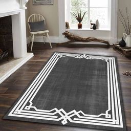 Sparrow world Coffee Brown Bohemian Anti-Skid Polyester Carpet-41