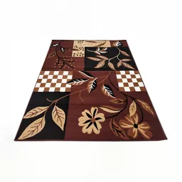 Asad Emporium Rugs Brown Floral Printed Anti-Skid Carpet-picture-27