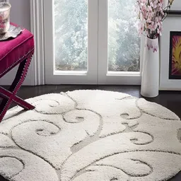 Shopgallery Beige Floral Anti-Skid Shaggy Carpet-picture-52