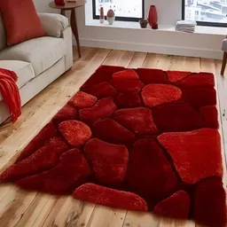 Shopgallery Red & Brown Abstrcat Printed Anti Skid Carpet-10