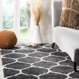 Shopgallery Grey & White Geometric Anti-Skid Carpet-image-89