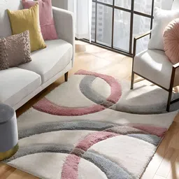 Shopgallery Pink Geometric Anti-Skid Carpet-19
