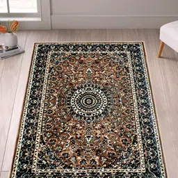 Story@home Brown Printed Anti-Skid Rectangular Carpet-40