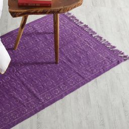 HANDICRAFT PALACE Purple Printed Rectangular Cotton Carpet-20
