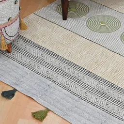 Art Avenue Kimberly Green & Yellow Block Printed Cotton Carpet-picture-32