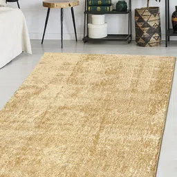 Saral Home Beige Solid Cotton Carpet-58