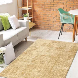 Saral Home Beige Solid Cotton Carpet-14