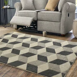 Saral Home Grey & Beige Geometric Cotton Carpet-image-88