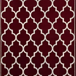 Sparrow world Red & White Geometric Printed Rectangular Carpet image 2