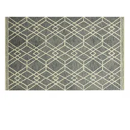 saraswatii global Grey & Beige Geometric Printed Woolen Rectangle Carpet image 2