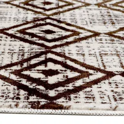 MODEFE Beige  & Black Geometric Anti-Skid Rectangular Carpet image 4