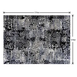 MODEFE Black & White Abstract Anti-Skid Rectangular Carpet image 2