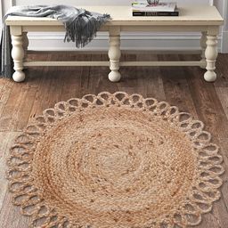 Kuber Industries Brown Geometric Printed Circular Carpet-49