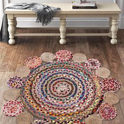Kuber Industries Brown Braided Jute Anti-skid Carpet-63