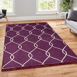 MULTITEX Purple Self-Design Velvet Carpet-picture-21