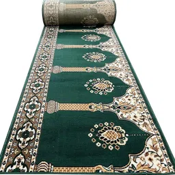 F & B RUGS Green & White Floral Printed Anti-Skid Carpet-picture-3