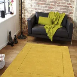 Safiya Carpet Yellow Solid Hand-Tufted Woollen Carpets-picture-4