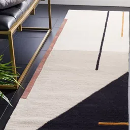 Safiya Carpet Cream-Coloured Solid Hand-Tufted Woollen Carpets-image-43