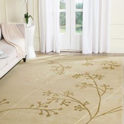 Safiya Carpet Beige Floral Hand-Tufted Woollen Carpets-image-57
