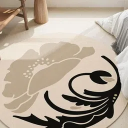 Safiya Carpet Beige Floral Hand-Tufted Woollen Carpets-image-71