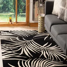 Safiya Carpet Black Floral Hand-Tufted Woollen Carpets-image-47
