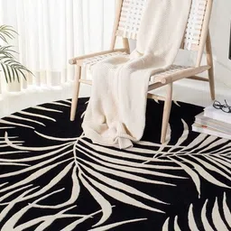 Safiya Carpet Black Floral Hand-Tufted Woollen Carpets-picture-9
